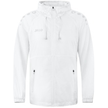 JAKO Lightweight Flow Functional Jacket with Hood (wind and water-resistant) white men's